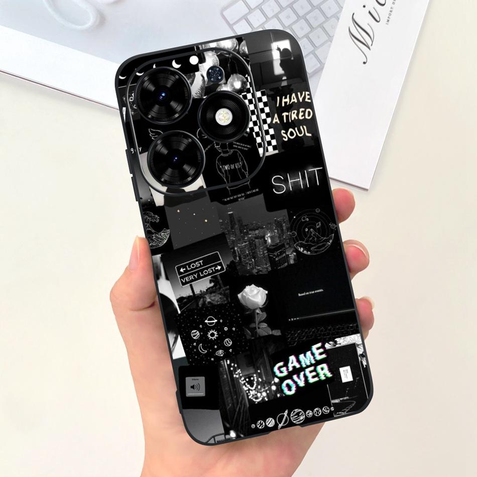 Чехол для Tecno Spark Go 2024 Милый Цветочный Узор Сердечки Конфетный Цвет Мягкий Силикон Тонкая Задняя Крышка Телефона Для Spark Go (2024) BG6
