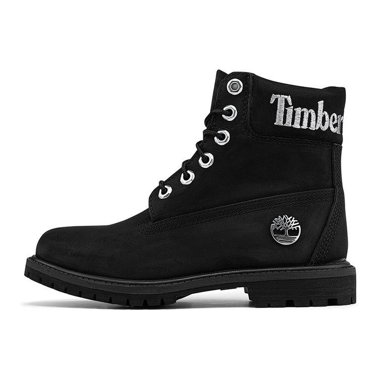 Timberland 6 дюймов повседневные водонепроницаемые ботинки средней высоты для женщин черные A5TYUW