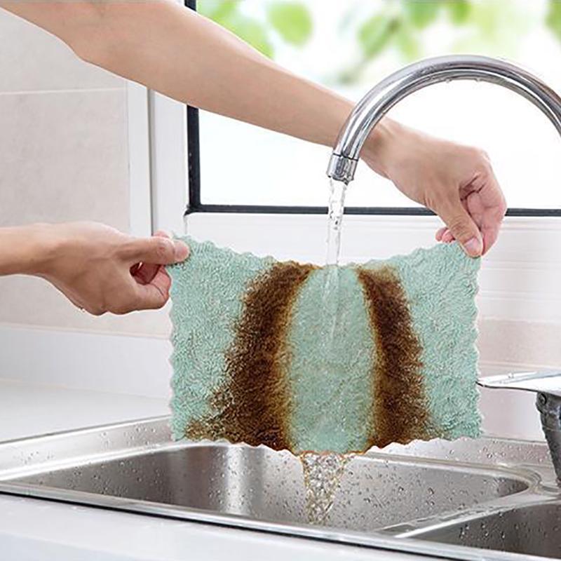 1 шт. домашняя тряпка для мытья посуды из микрофибры для кухни супер впитывающая практичная чистка бытовая мягкая