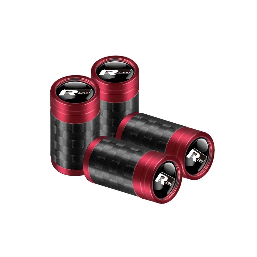 NRYJK1 4PCS Carbon Fiber Car Emblem Wheel Tire Valve Stem Cap Airtight Cover For Volkswagen Vw Tiguan Jetta Mk6 Scirocco GTI Polo 6R R