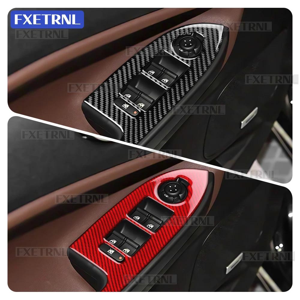 Real Soft Carbon Fiber Car Window Lift Switch Panel Sticker For Alfa Romeo Giulietta 940 2010-2015 2016 2017 2018 2019 2020 2021