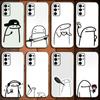 Чехол для телефона F-Flork Милый Смешной Мем Для Samsung S24,S21,S22,S23,S30,Ultra,S20,Plus,Fe,Lite,Note,10,9,5G Черный Мягкий Чехол
