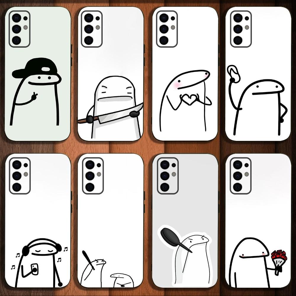 Чехол для телефона F-Flork Милый Смешной Мем Для Samsung S24,S21,S22,S23,S30,Ultra,S20,Plus,Fe,Lite,Note,10,9,5G Черный Мягкий Чехол