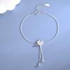 S925 Sterling Silver Japanese and Korean Style Small Fresh Flower Bracelet Forest Sweet Bead Tassel Flower Bracelet