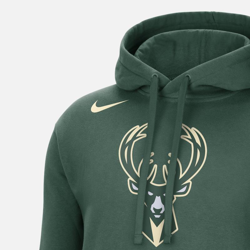 Nike Флисовый пуловер с рисунком НБА, мужская толстовка с капюшоном, зелено-зеленый DR2310-323