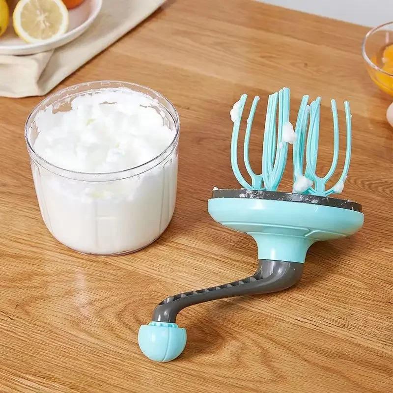 Semi-automatic Manual Whisk Ergonomic Labor-Saving Handle Egg White Cream Cake Hand Crank Mixer Household Kitchen Tools