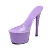Super High Heels 17CM Thin Heel Waterproof Platform Sandals Women's Transparent Crystal Shoes Wedding Shoes LFD