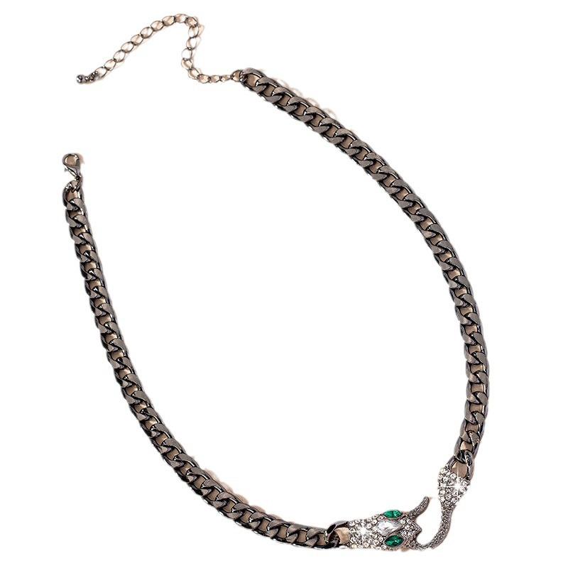 Кулон-подвеска Знака Зодиака Змея Женская Личность Панк Легкая Роскошь Бриллиантовая Цепочка на Ключицу