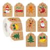 500Pcs/Roll Christmas Gift Tags Cartoon Santa Snowman Reindeer Tree To And from Name Tags DIY Present Box Greeting Card Envelope Self-adhesive Label
