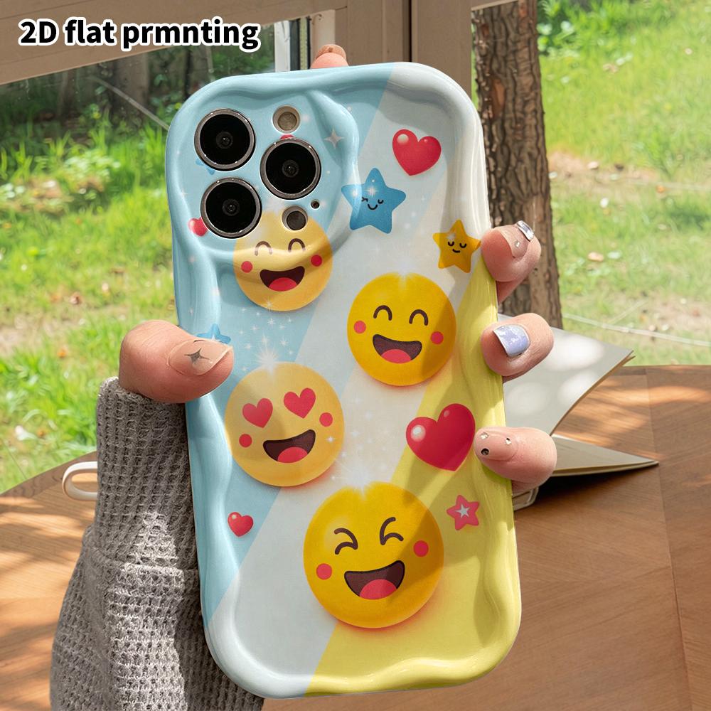 Phone Case: 2D flat, fits iPhone 18, 17, 16, 15, 14, 13, 12Pro protective case, cartoon emojis, perfect Christmas and Halloween holiday gift