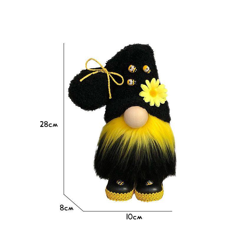 Bumble Bee Nordic Gnome Gonk Tomte Sunflower Plush Doll Ornament Decor Adorable Size With Black Yellow Colors