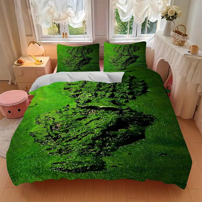 3pcs Anime Cartoon Design Comforter Set with One Quilt Cover and Two Pillowcases (No Core), Festive Gift for Home Decor, Polyester Fabric