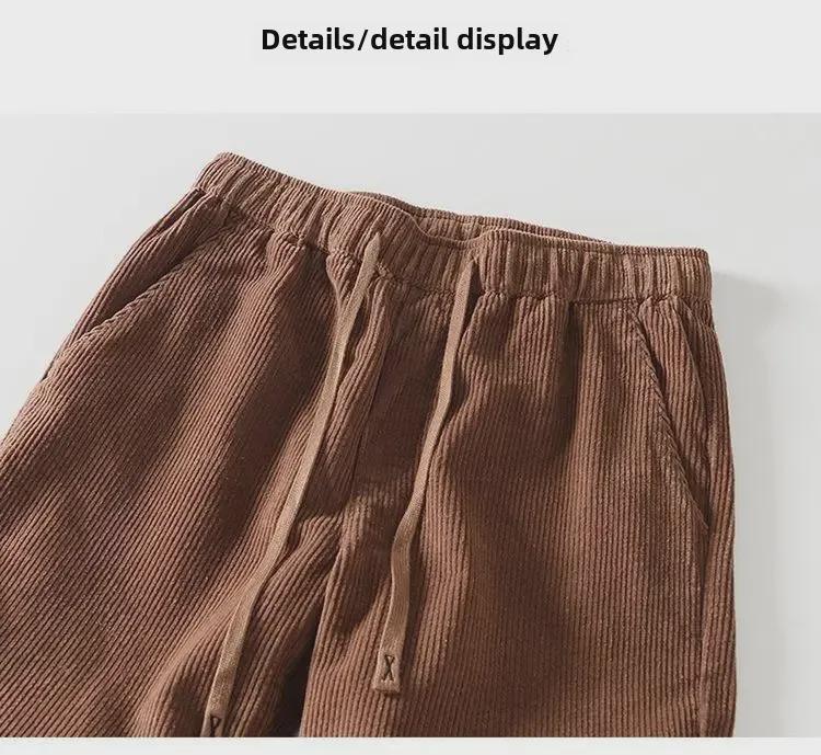 Мужские вельветовые брюки прямого кроя с эластичной талией L8235 в стиле ретро