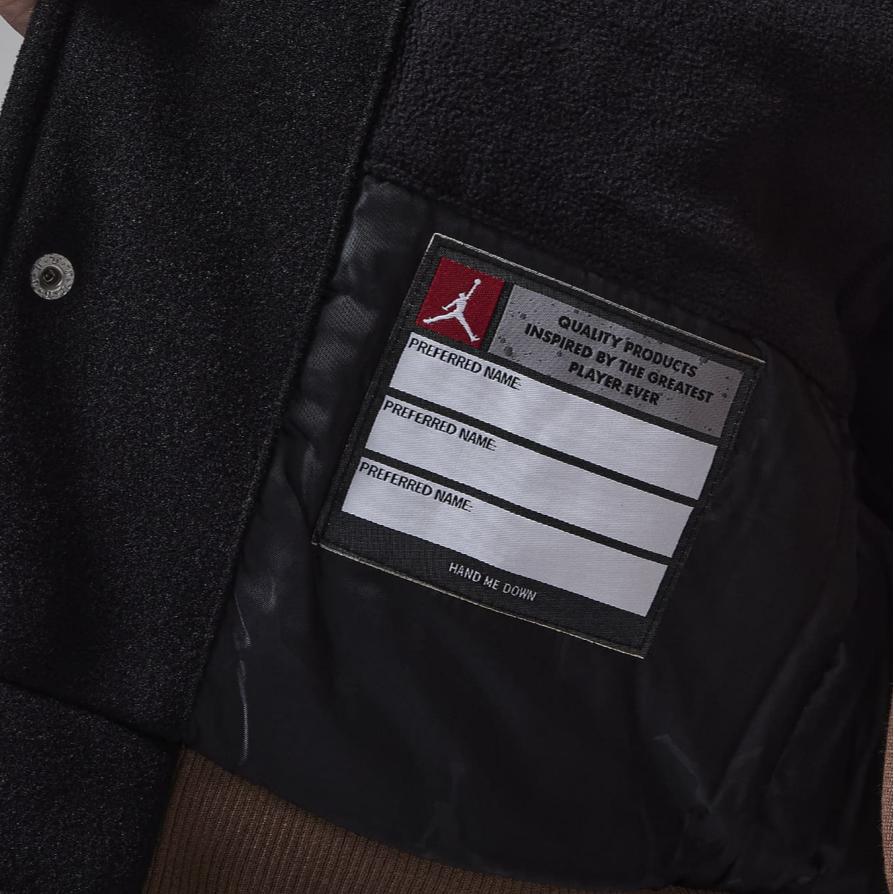 Jordan Свободная модная универсальная однобортная куртка Детские куртки коричневого цвета HQ7063-258