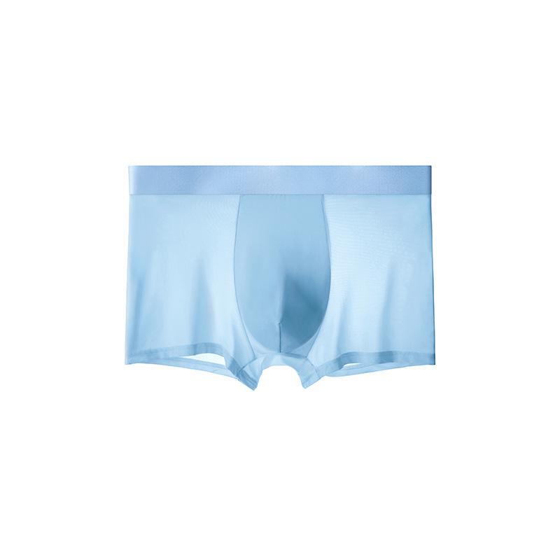 Men's Breathable Cotton Ice Silk Boxer Briefs - Solid Color, Indoor/Outdoor Wear