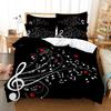 3D Музыкальный Постельный Комплект Цифровая Печать Постельное Белье Размер Квин Постельные Принадлежности Дропшиппинг Модный Дизайн Черно-Белые Комплекты Пододеяльников