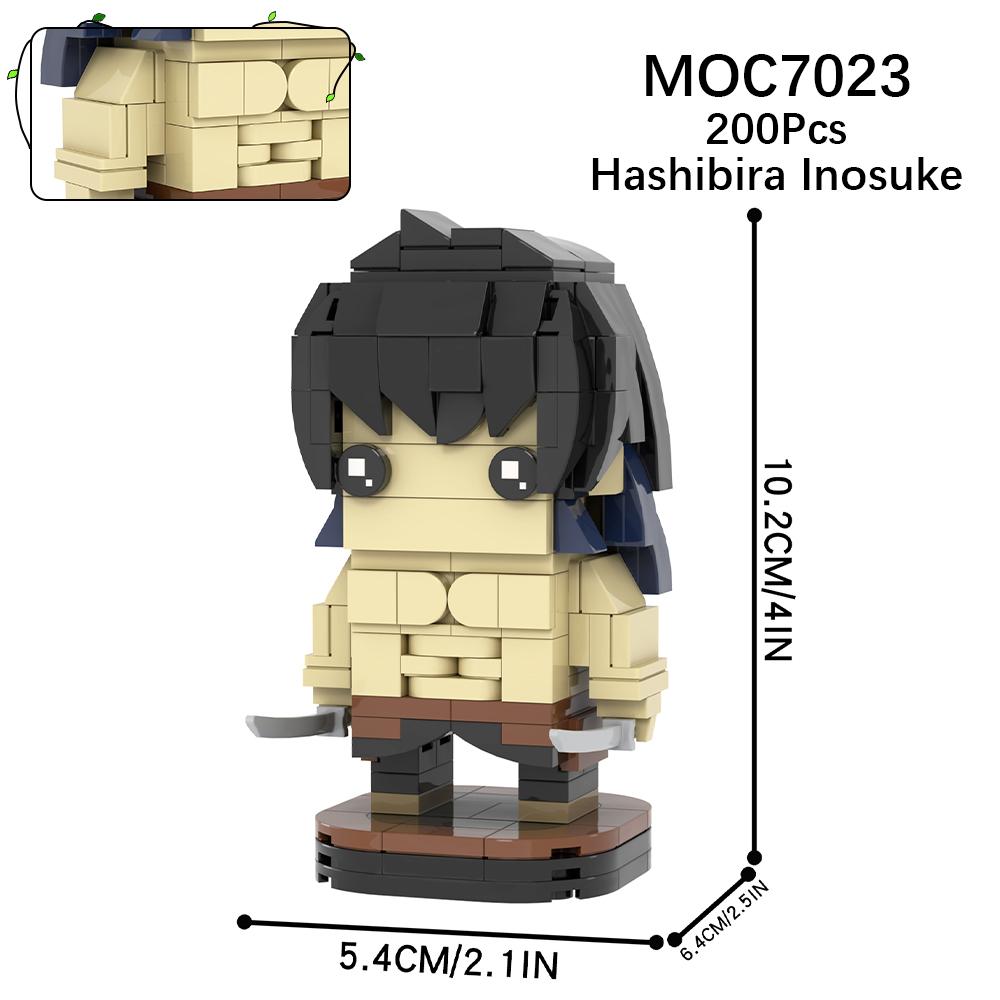 MOC Demon Bricks Anime Figure Slayer Head Tanjirou Mitsuri Inosuke Building Blocks Friends Gift Toys For Children Adult 3D Medol