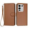 For Infinix Note 50x 5G Wallet Case with Strap Carbon Fiber Texture Leather Mobile Cover
