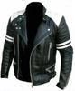 Lambskin Stylish Soft Men Jacket Black & White Genuine Lambskin Real Leather Handmade