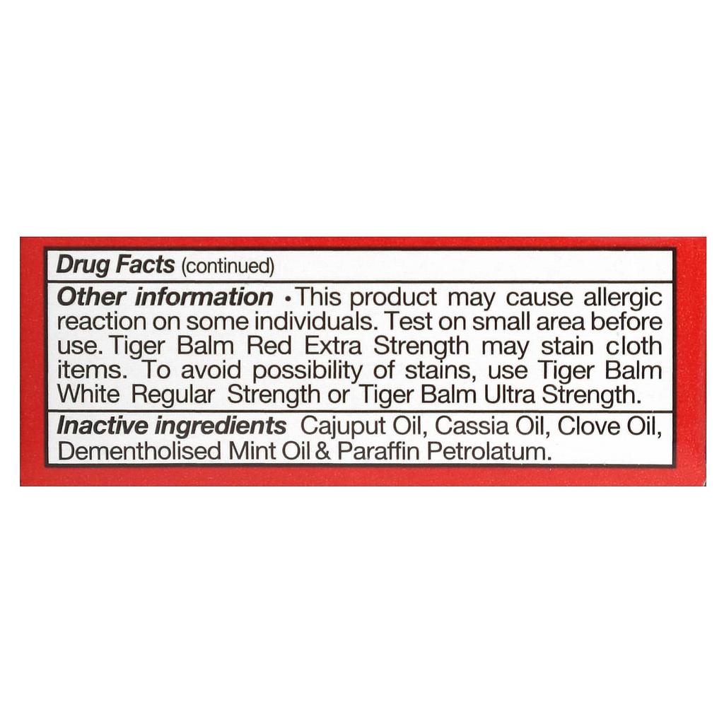 Tiger Balm Pain Relief Ointment, Red Extra Strength, 0.14 Oz (4 G)