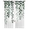 Rustic Leaves Plants Tulle Curtains For Living Room Sheer Curtain For Bedroom Kitchen Blinds Voile Curtains