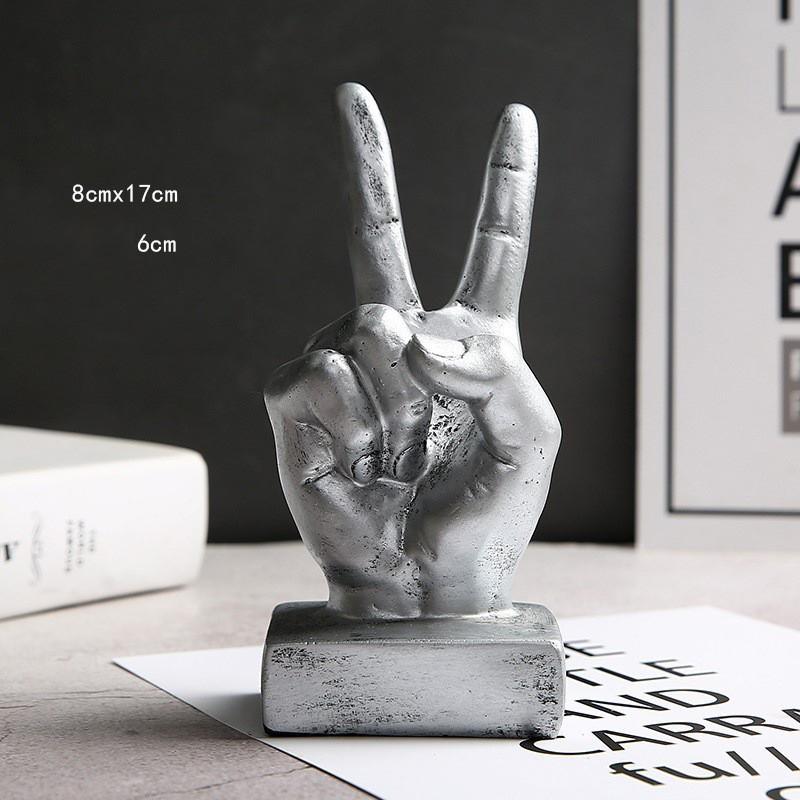 Modern Resin Hand Gesture Sculpture Ornament Figurine Statue Finger Arrangement Home Coffee Shop Decor Adornment Accessories