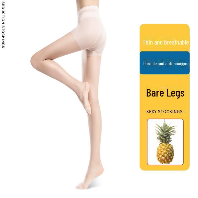 Ультратонкие женские колготки: Шелк с сердцевиной, Защита от затяжек, Телесного цвета, Дизайн Т-образной ластовицы