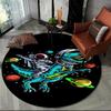 3D Астронавт Космос Мультяшный Круглый Ковер Коврик для Гостиной Спальни Детской Игровой Комнаты Декор Стула, Коврик для Питомцев Нескользящий Напольный Коврик
