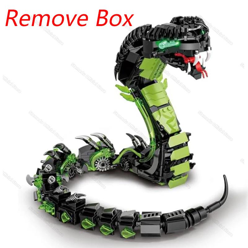 MOC 7052 Наборы моделей механической змеи 689 деталей STEM Технологичная кобра Животные Строительные блоки Кирпичики Игрушки для детей Детские игрушки