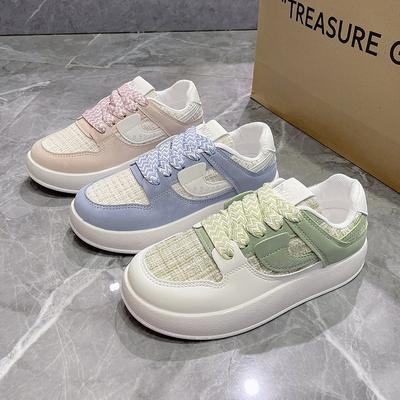 Новые осенние кроссовки на платформе, женские модные по цвету молодежные повседневные спортивные белые туфли, женская оптовая продажа