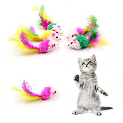 Новые красочные, яркие и прочные мягкие игрушки для кошек в виде миниатюрных мышек - развлекательные интерактивные принадлежности для обучения, игры и т. д.
