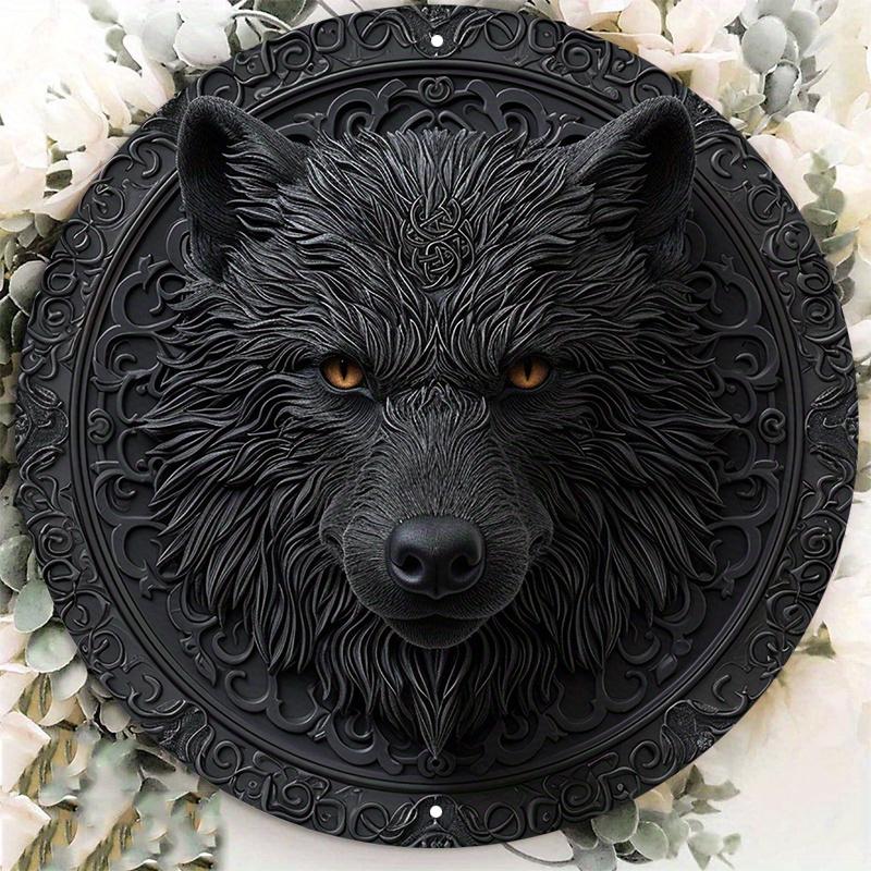Декор для стен Wood Wolf, круглая деревянная вывеска с HD-печатью, устойчивая к погодным условиям, для подвешивания на дверь и украшения дома, для украшения стены входной двери церкви