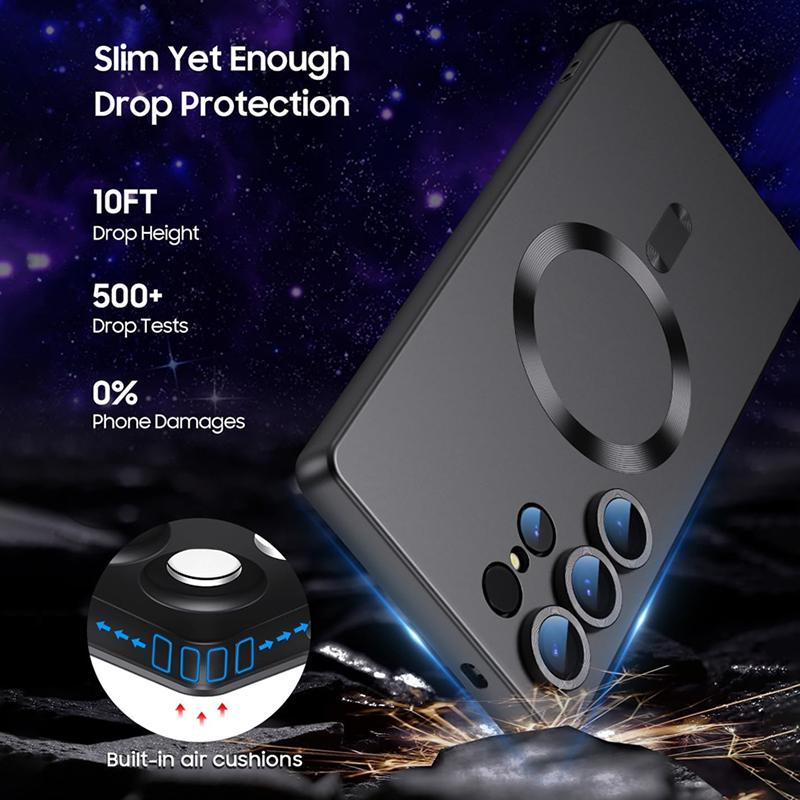 Для Magsafe Беспроводной Зарядки Чехол для Телефона Для Samsung S25 Ultra S24 Plus S23 FE S22 S21 S20 FE S26 Матовый Мягкий ТПУ Ударопрочный Чехол