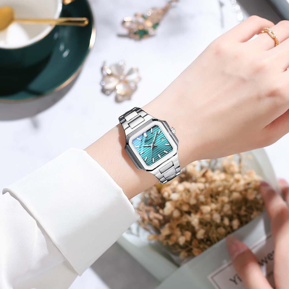 Chenxi Brand Men's Quartz Watch Square Stainless Waterproof Luminous Date Luxury Women's Wristwatch Male Clock Gift For Couple