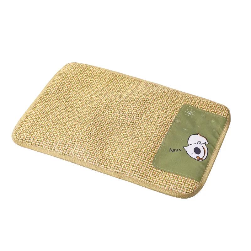 Летний влагонепроницаемый и дышащий коврик для собак для домашнего использования, летний прохладный коврик для собак, универсальный коврик из ротанга для кошек, мягкий тканый коврик для домашних животных