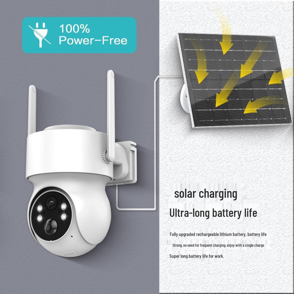 ICSee Solar-Powered WiFi HD 4G Outdoor Dome Camera, Waterproof & Low Power Consumption