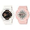 Casio Парные Цифровые 20 АТМ Водонепроницаемые Зарубежные G-Shock Baby-G Часы, и Аналоговые, Белый/Пастельно-розовый, АТМ/10 Водонепроницаемость, Модель, GA-110RG-7ABA-110XRG-4A