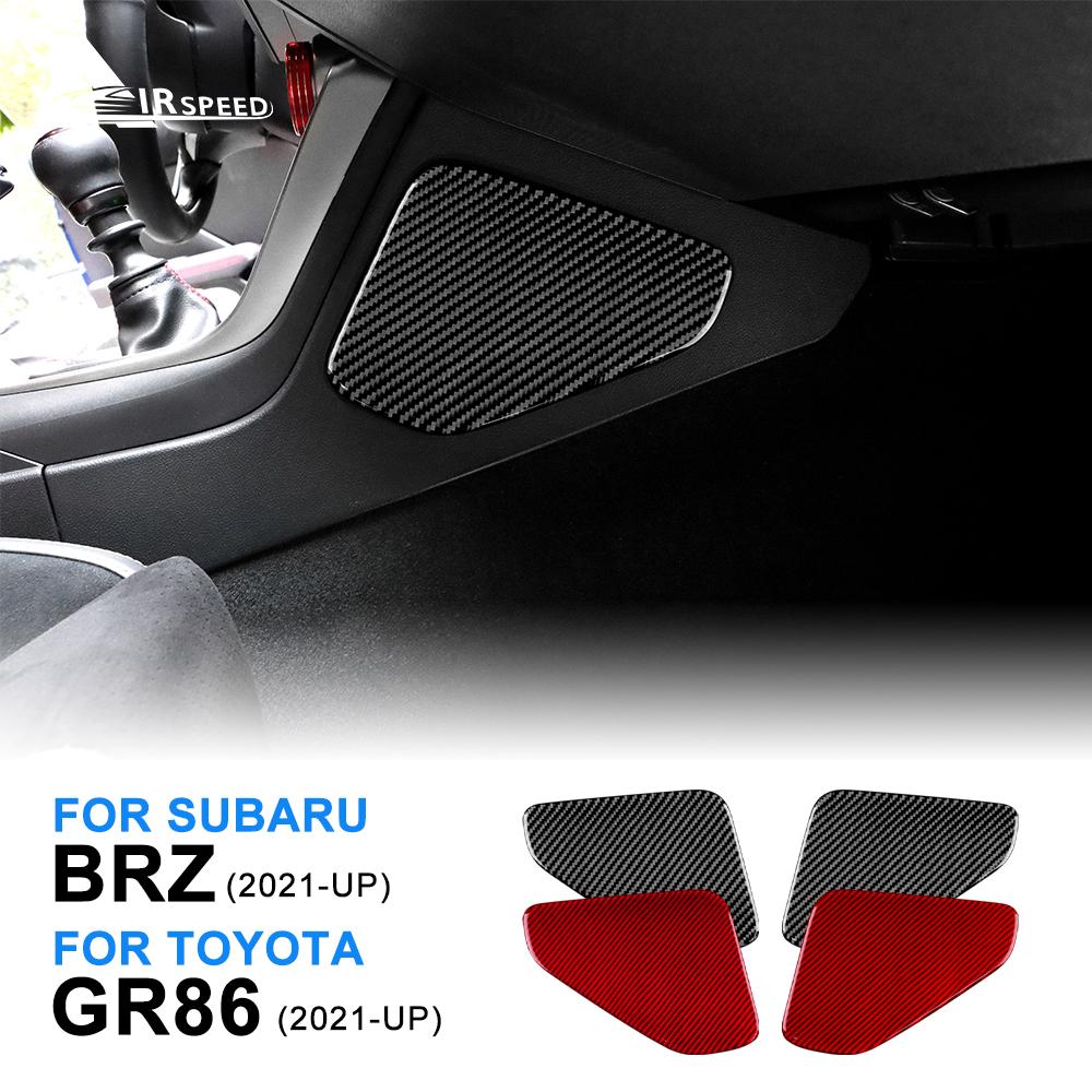 Real Soft Carbon Fiber For Subaru BRZ Toyota GR86 2021 2022 2023 2024 Interior Trim Car Side Knee Panel Sticker Accessories