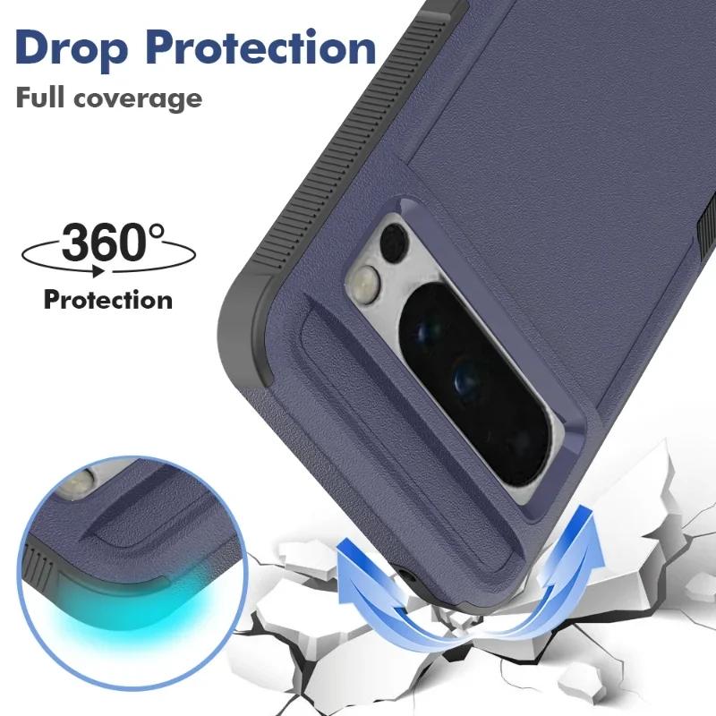 Для Google Pixel 9A 9 Pro XL 8A 7A 6A 8 7 6 Pro 5G PC+TPU 2-в-1 прочный и долговечный усиленный противоударный чехол для телефона