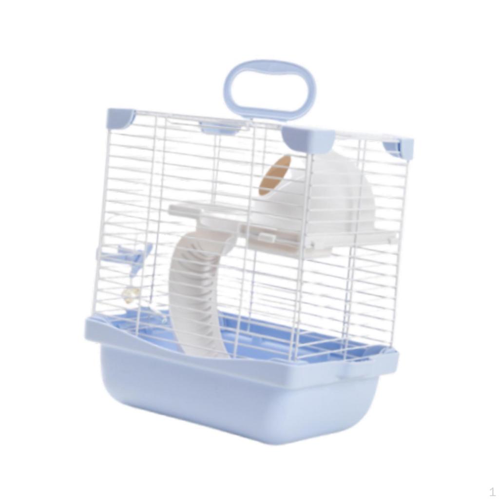 2 Layers Hamster Habitats Cage 19x23x28cm for Mice Gerbils with Slide Detachable Bottom Tray