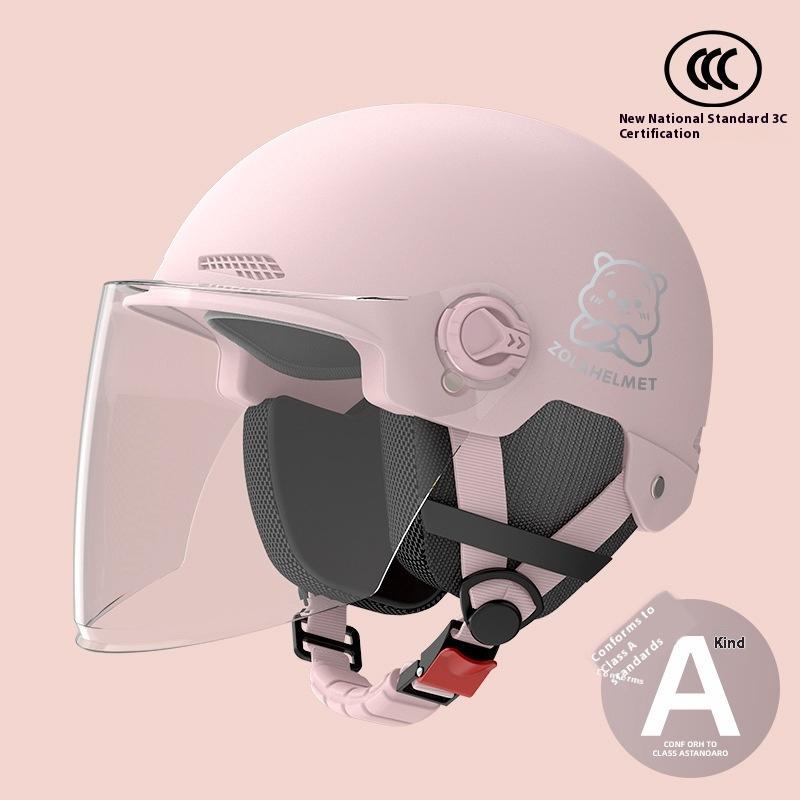 Bear Helmet, Electric Car, Half Helmet, Sunscreen for Women, Ventilated and Light, Wholesale with Ear Protectors, Warm In Winter