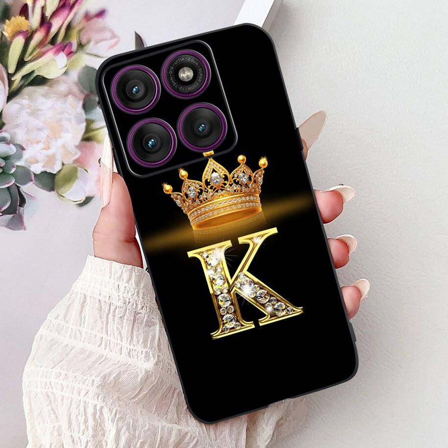 Чехол для Motorola Edge 60 Pro 2025 Роскошные Буквы Короны Мягкий Силикон Черная Крышка Телефона Для Moto Edge 60 Fusion 60s Edge60 Funda
