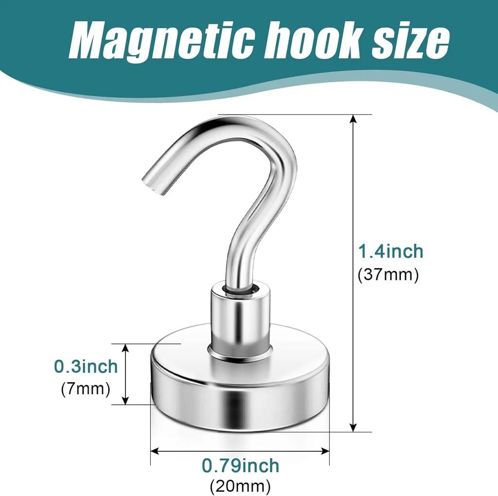 ZEXEF Multi Purpose Metal Strong Magnetic Storage Hooks for Door Kitchens Refrigerators and Garage Walls Storage Hooks