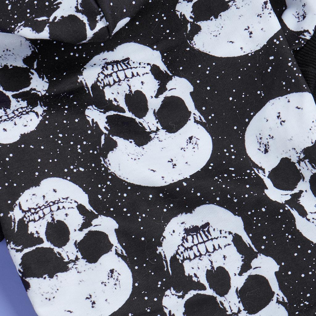 Dog Hoodie Halloween Shirts Clothes Dog Doggy Spooky Skull Pattern Dog Clothes Dog Sweatshirts Apparel Pet Turtleneck Puppy for