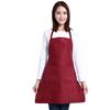 Women Solid Cooking Kitchen Apron Bib Pocket Aprons Cotton Blend Polyester Restaurant Apron