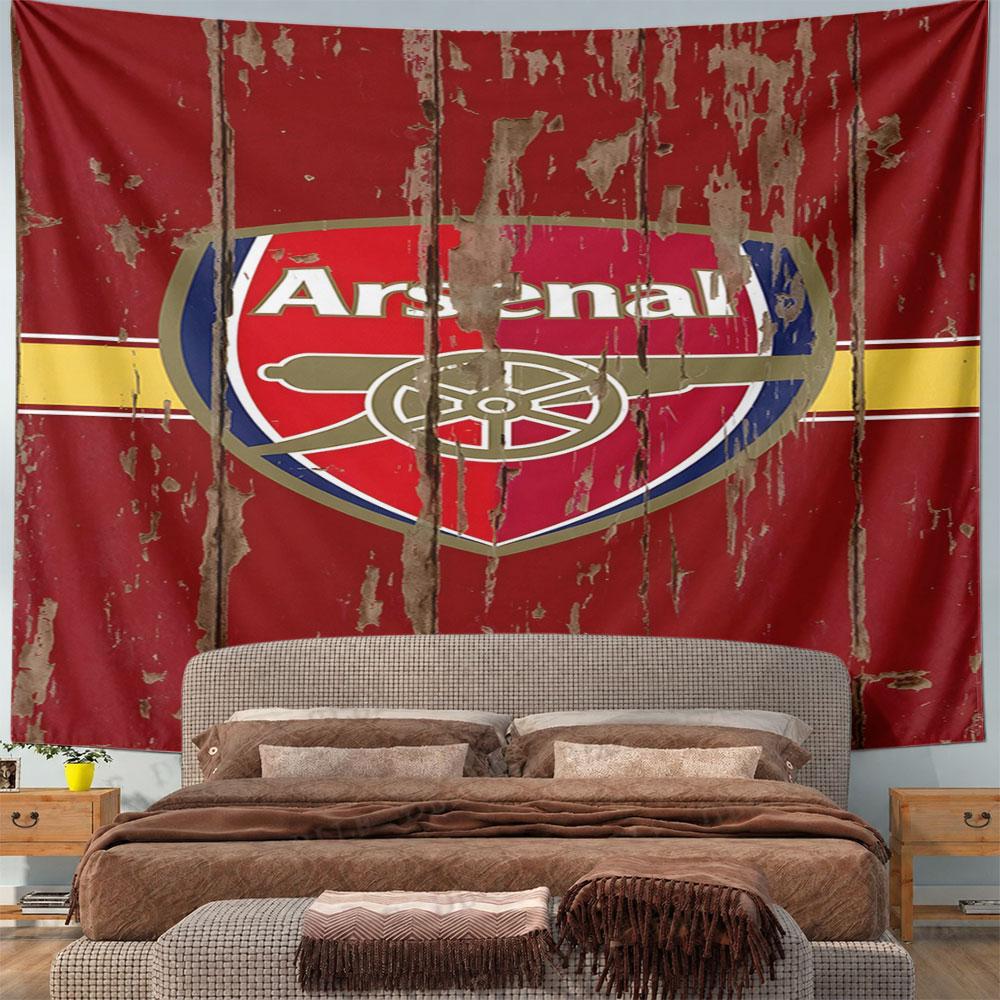 "Arsenal Vintage Logo on Distressed Wood" Pattern Wall Hanging Tapestry Decorative Tapestry Home Decor for Bedroom and Living Room