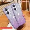 KEYSION Роскошный чехол-бампер с покрытием и блестками для VIVO Y03 Y03t, прозрачный мягкий ТПУ, противоударный чехол для VIVO Y18 Y18s Y28s 5G