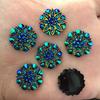 20pcs 18mm AB Resin Flower Rhinestone Flatback Wedding Decoration 2 Hole