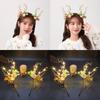 Hair Hoop Deer Ear Antler Headband LED Glowing Headband Cute LED Christmas Headband  Cosplay Pros