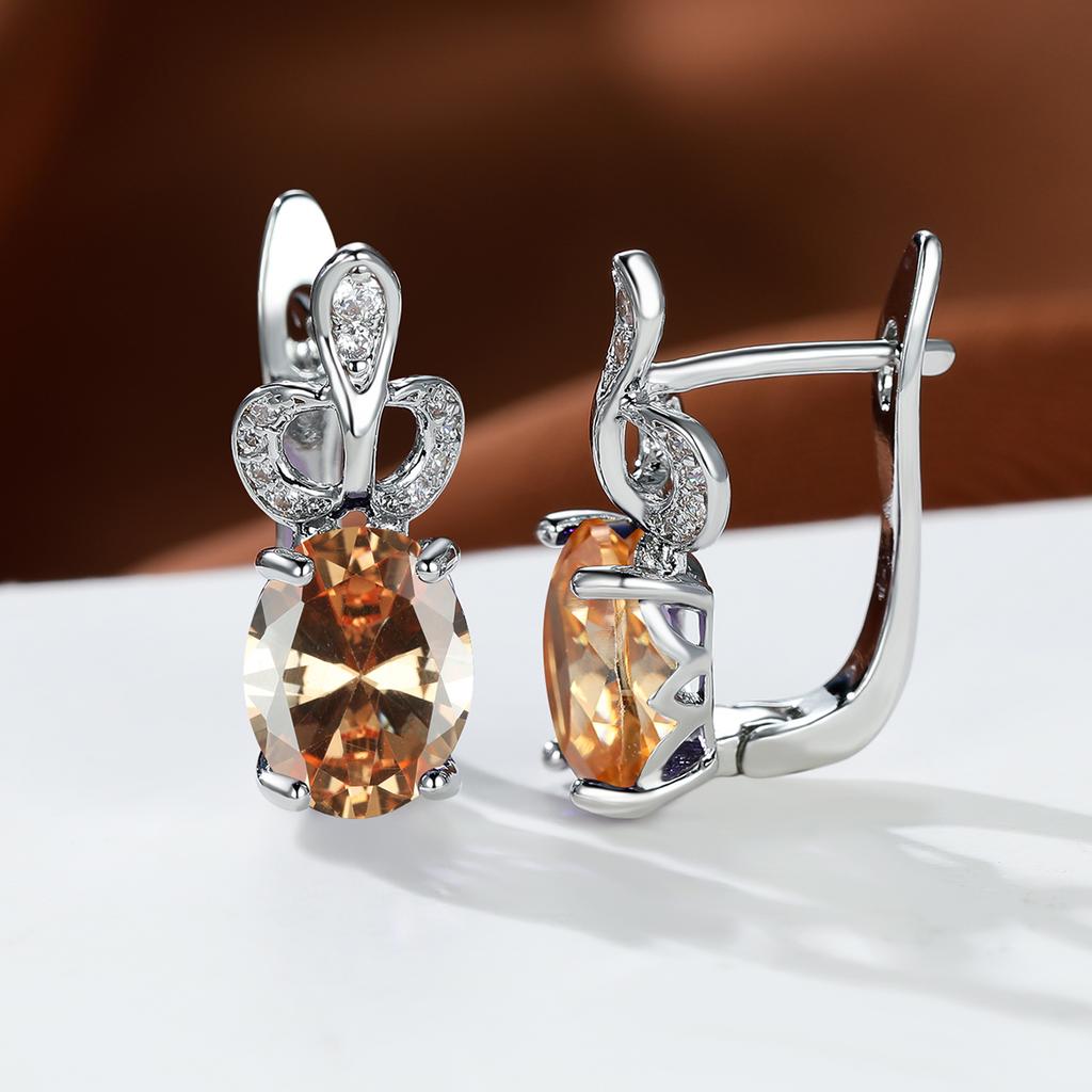 Изысканные круглые серьги для женщин, простые цветочные серьги, свадебные серьги с радужными камнями